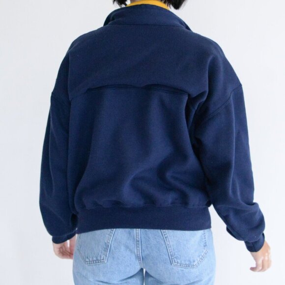 Vintage Dodger Navy Yellow Embroidered Chrysler Built In Turtleneck Sweater L - Picture 3 of 10